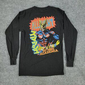 My Hero Academia Shirt Men Small Black All Might Anime Graphic Long Sleeve Adult